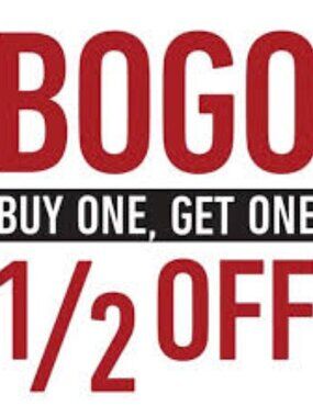 BOGO 50% off from 3/30/2026-4/15/2026